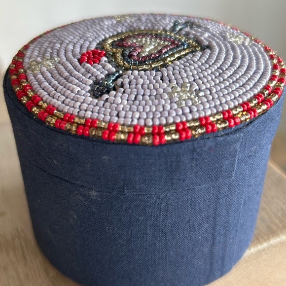 Anthropologie Fortune Heart Beaded Lidded Jewelry Box. - Picture 4 of 9